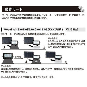 センサー付きソーラー充電式LEDライト セパレートタイプ 昼白色