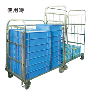 ステンレス製 カゴ車 カゴ台車 MC-1D 800W×610L×1700H キャスター金具