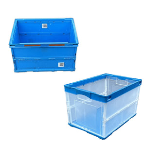 【中古販売】 折りたたみコンテナ 365 × 525 × 320 透明 不透明 選べる ブルー（C001）