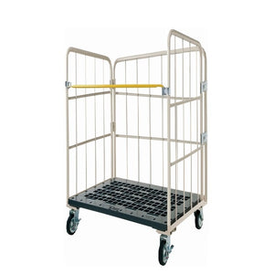 【小柄タイプ：引取りプラン】カゴ車　カゴ台車　MPR-12C　底板樹脂　 800W×600L×1450H　ロールボックス 【2営業日での準備予定】　引取りプラン