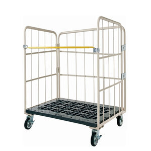 【小柄タイプ：引取りプラン】カゴ車　カゴ台車　MPR-13C　底板樹脂　1100W×800L×1450H　ロールボックス【2営業日での準備予定】　引取りプラン