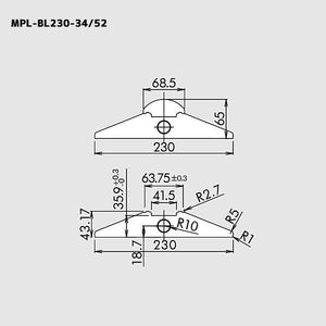 40形蛍光灯2灯相当 230幅 マキテック ベースライト MPL-BL230-34-52 逆富士