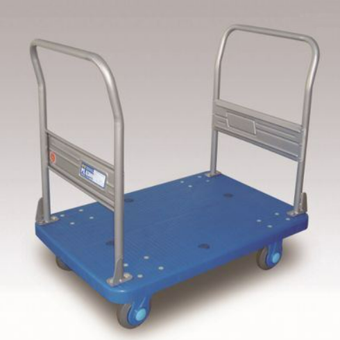 手押し台車 プラスチック台車 両側固定型ハンドル付き 足踏み