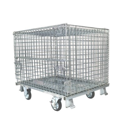 メッシュパレット　一体型フタつき　呼称寸法：1000W×800L×850H（脚高さ含む） 耐荷重：1500kg　サンキン製：SC-3-futa　網パレ【7～10日で出荷可能】