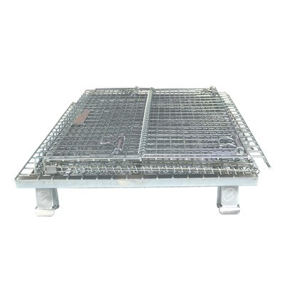 メッシュパレット　一体型フタつき　呼称寸法：1000W×800L×850H（脚高さ含む） 耐荷重：1500kg　サンキン製：SC-3-futa　網パレ【7～10日で出荷可能】